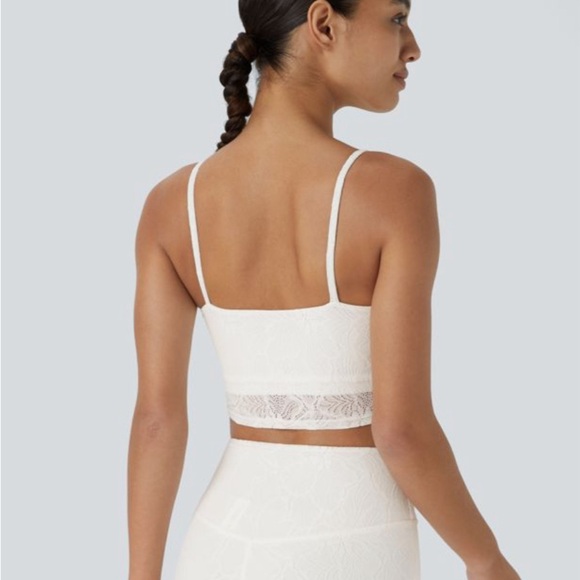 NWOT Halara Low Support Lace Overlay Cropped Yoga Sport bra size L - Picture 5 of 6